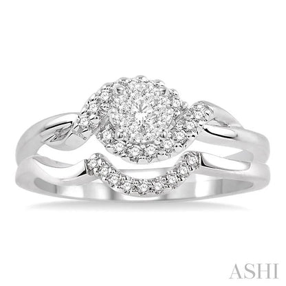 Round Shape Lovebright Halo Diamond Wedding Set