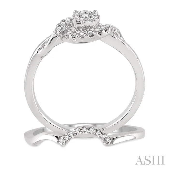 Round Shape Lovebright Halo Diamond Wedding Set