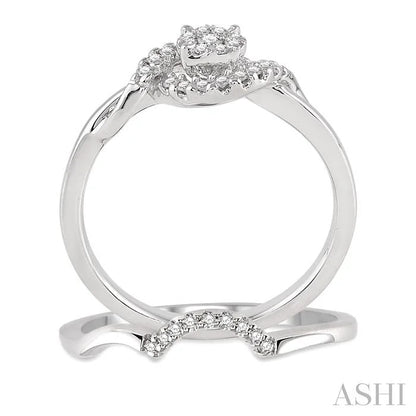 Round Shape Lovebright Halo Diamond Wedding Set