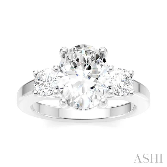 Oval Shape Semi-Mount Diamond Engagement Ring