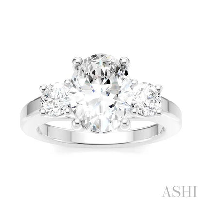 Oval Shape Semi-Mount Diamond Engagement Ring