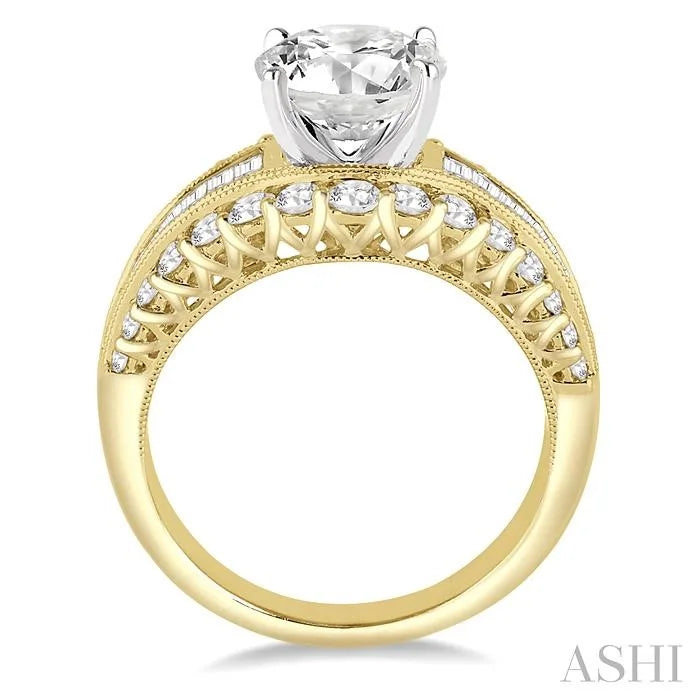 Round Shape Semi-Mount Diamond Engagement Ring