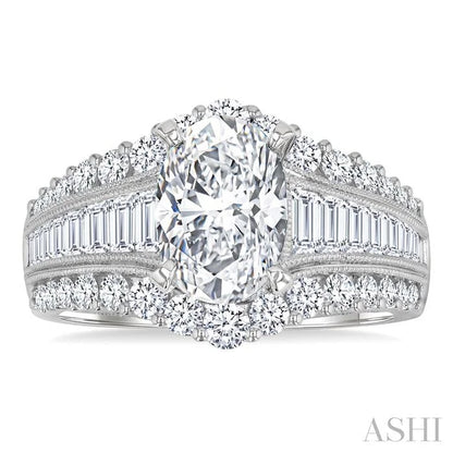 Oval Shape Semi-Mount Diamond Engagement Ring