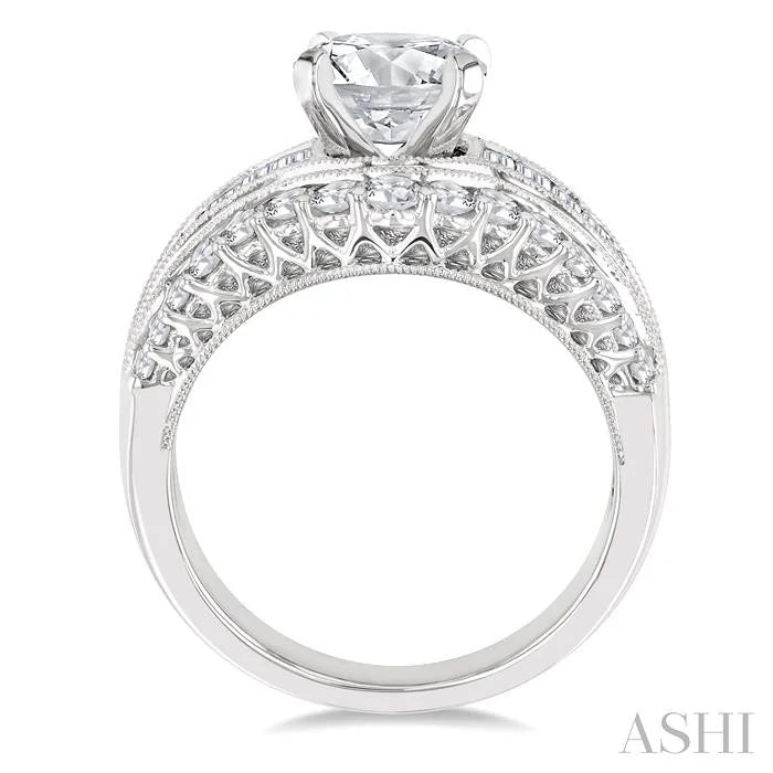 Oval Shape Semi-Mount Diamond Engagement Ring