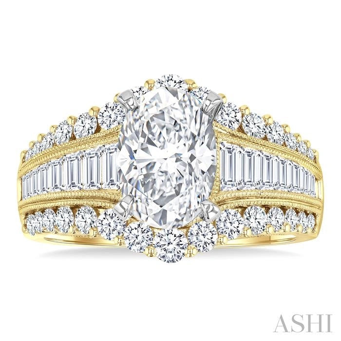 Oval Shape Semi-Mount Diamond Engagement Ring