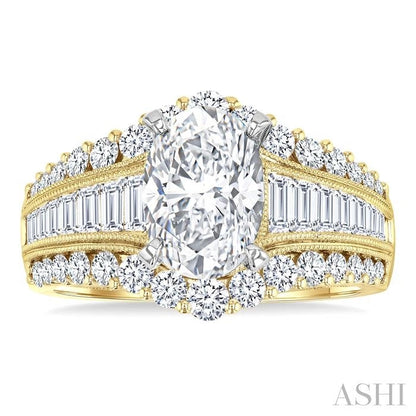 Oval Shape Semi-Mount Diamond Engagement Ring