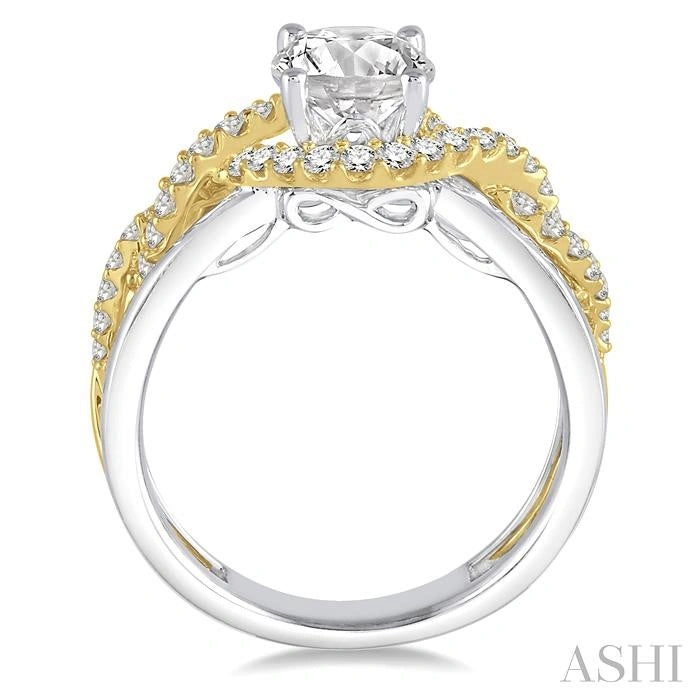 Round Shape Semi-Mount Diamond Engagement Ring