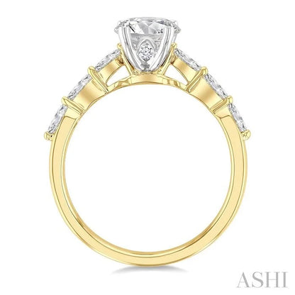 Marquise Shape Semi-Mount Diamond Engagement Ring