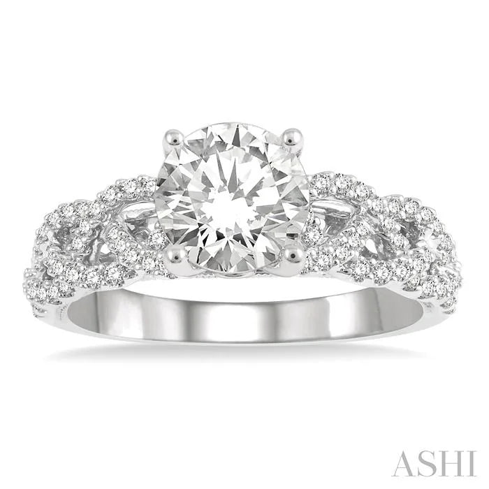 Round Shape Semi-Mount Diamond Engagement Ring