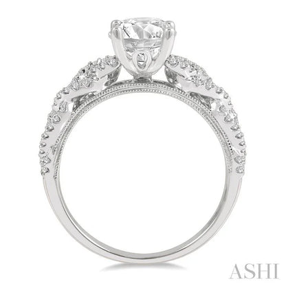 Round Shape Semi-Mount Diamond Engagement Ring