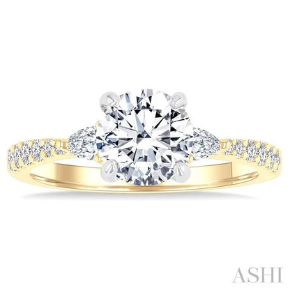 Round Shape Semi-Mount Diamond Engagement Ring