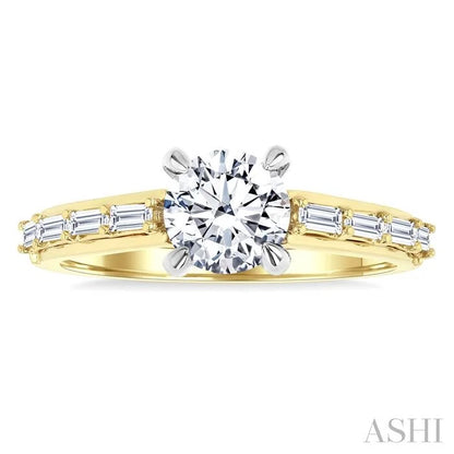 Round Shape Semi-Mount Diamond Engagement Ring