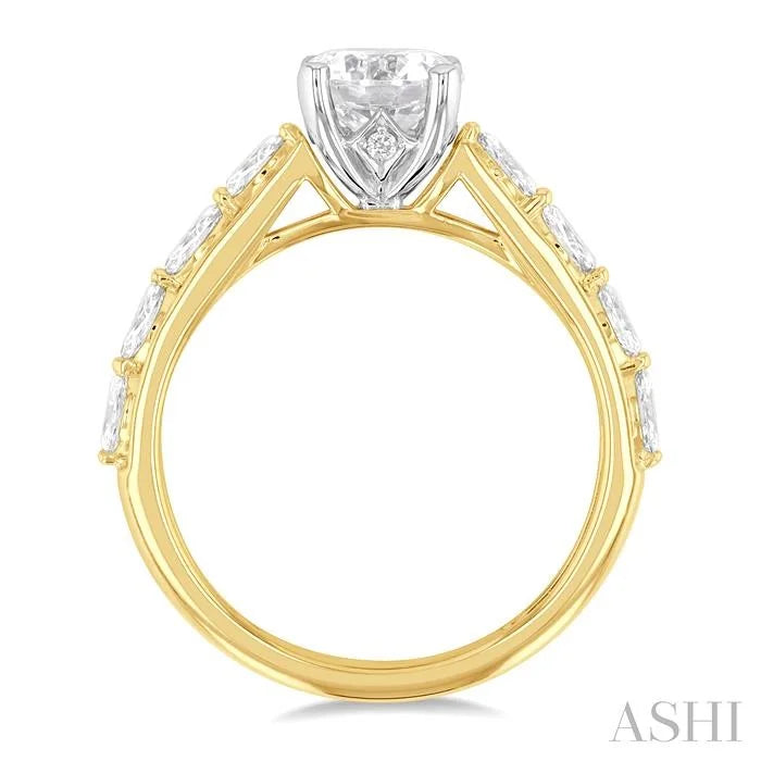 Round Shape Semi-Mount Diamond Engagement Ring