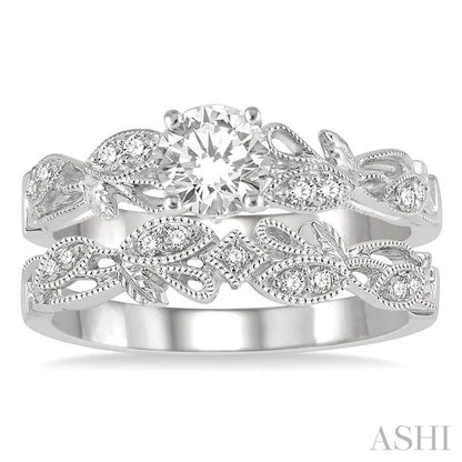 Round Shape Diamond Wedding Set
