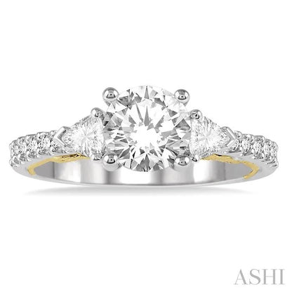 Round Shape Semi-Mount Diamond Engagement Ring