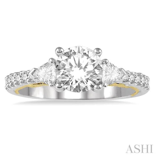Round Shape Semi-Mount Diamond Engagement Ring