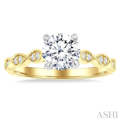 Round Shape Semi-Mount Diamond Engagement Ring