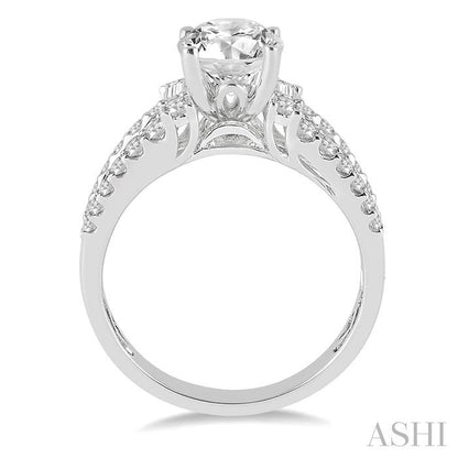 Round Shape Semi-Mount Diamond Engagement Ring
