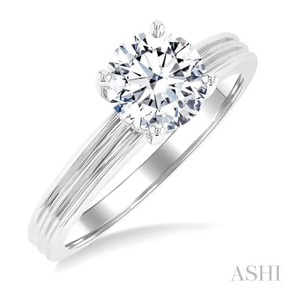 Round Shape Semi-Mount Diamond Engagement Ring