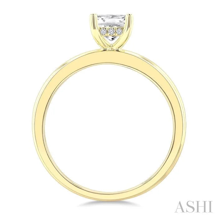 Emerald Shape Semi-Mount Diamond Engagement Ring