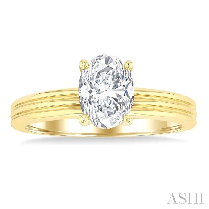Oval Shape Semi-Mount Diamond Engagement Ring