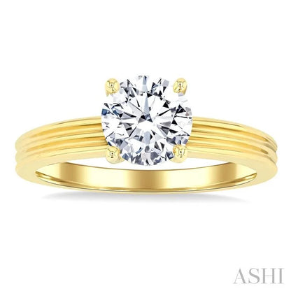 Round Shape Semi-Mount Diamond Engagement Ring