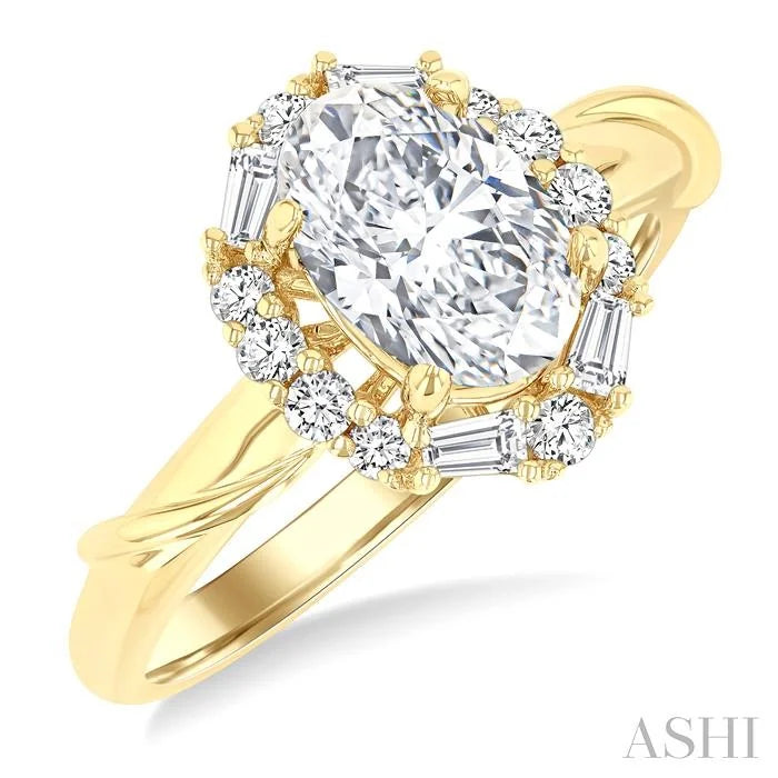 Oval Shape Semi-Mount Diamond Engagement Ring
