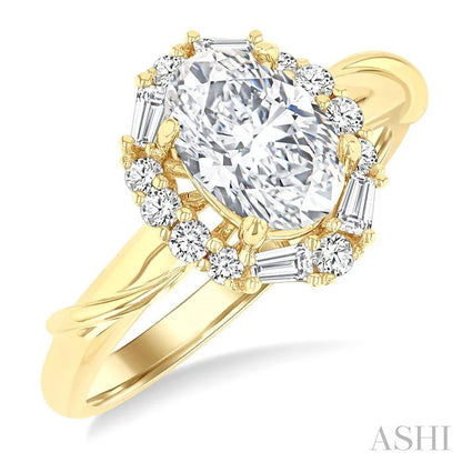 Oval Shape Semi-Mount Diamond Engagement Ring
