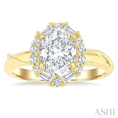 Oval Shape Semi-Mount Diamond Engagement Ring