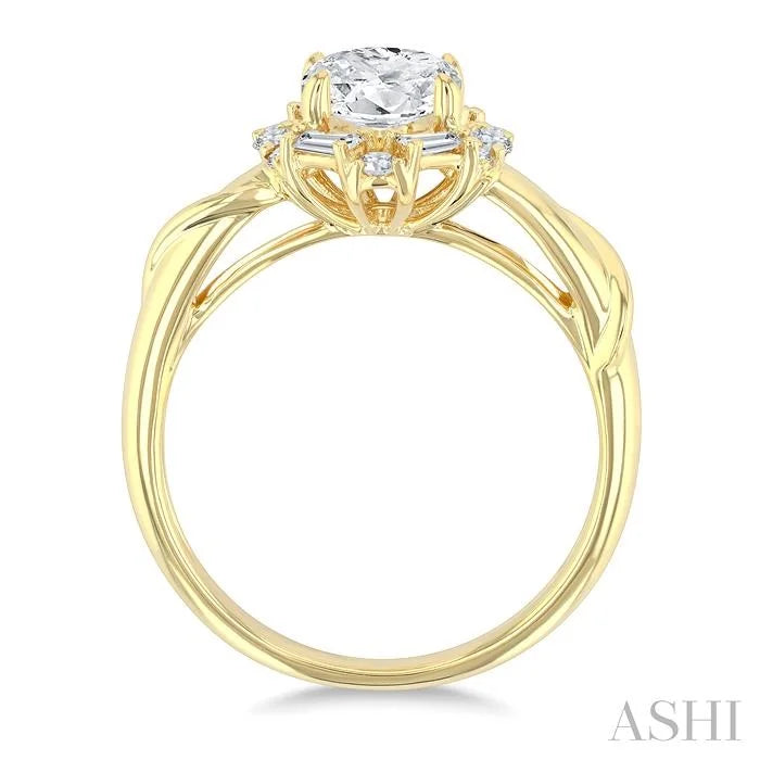 Oval Shape Semi-Mount Diamond Engagement Ring