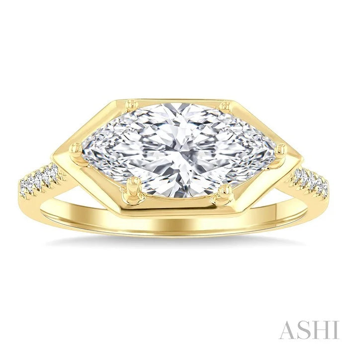 Marquise Shape Semi-Mount Diamond Engagement Ring