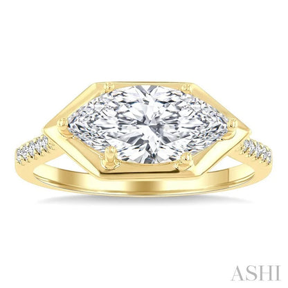 Marquise Shape Semi-Mount Diamond Engagement Ring