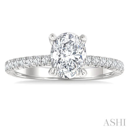 Oval Shape Semi-Mount Diamond Engagement Ring