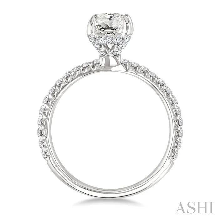 Oval Shape Semi-Mount Diamond Engagement Ring