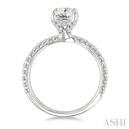 Oval Shape Semi-Mount Diamond Engagement Ring
