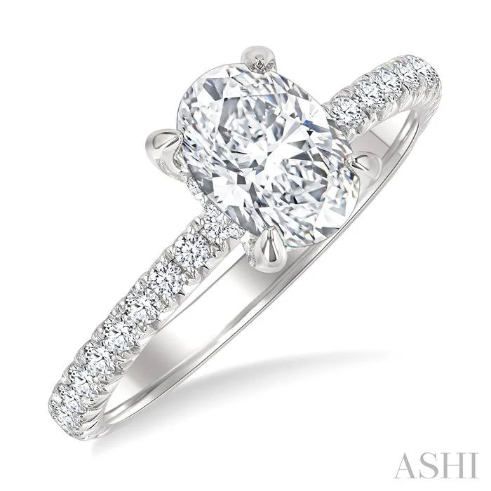 Oval Shape Semi-Mount Diamond Engagement Ring