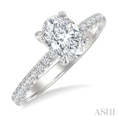 Oval Shape Semi-Mount Diamond Engagement Ring