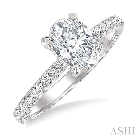 Oval Shape Semi-Mount Diamond Engagement Ring