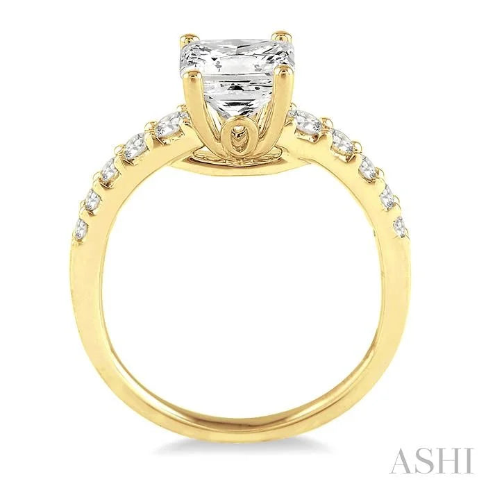 Princess Shape Semi-Mount Diamond Engagement Ring