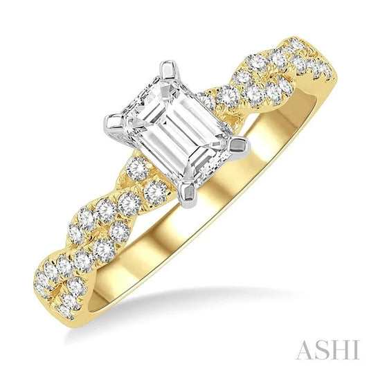 Emerald Shape Diamond Engagement Ring