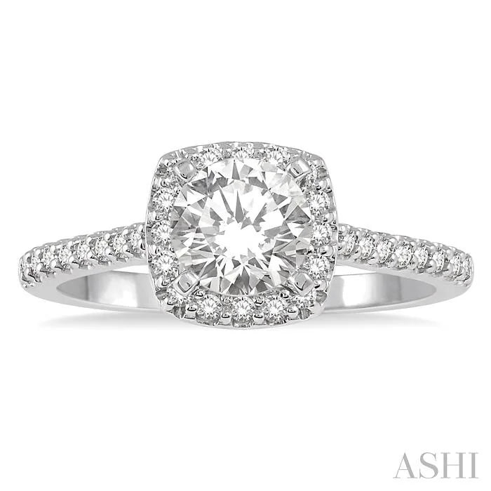 Cushion Shape Halo Diamond Engagement Ring
