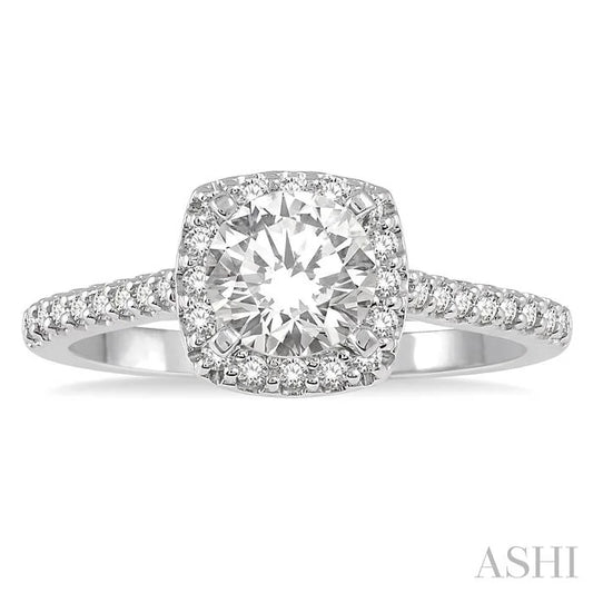 Cushion Shape Halo Diamond Engagement Ring