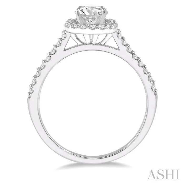 Cushion Shape Halo Diamond Engagement Ring