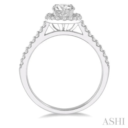 Cushion Shape Halo Diamond Engagement Ring