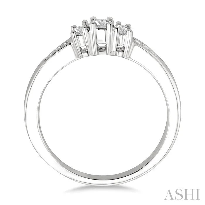 Round Shape Past Present & Future Diamond Engagement Ring