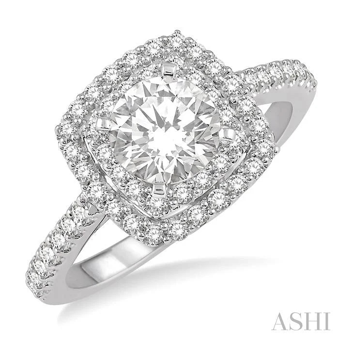 Cushion Shape Halo Diamond Engagement Ring