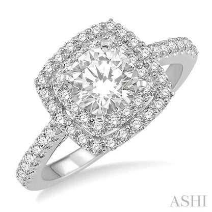 Cushion Shape Halo Diamond Engagement Ring