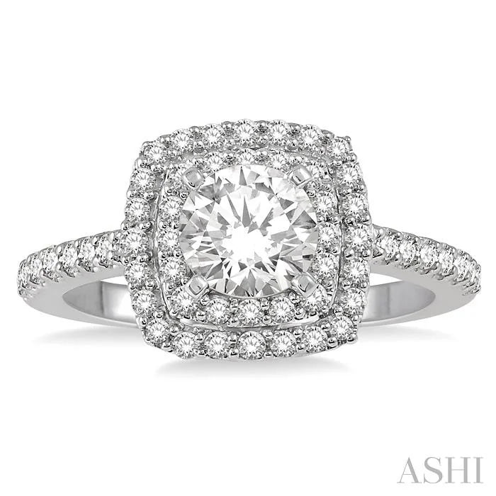 Cushion Shape Halo Diamond Engagement Ring