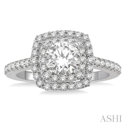 Cushion Shape Halo Diamond Engagement Ring