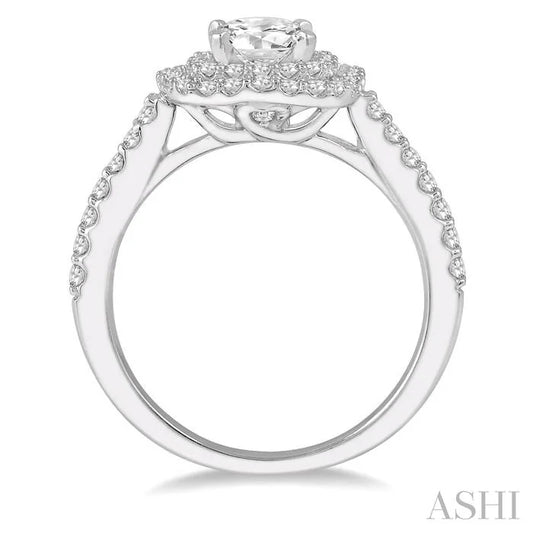 Cushion Shape Halo Diamond Engagement Ring
